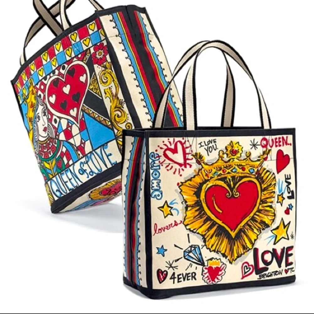BRIGHTON✨Tom Clancy Canvas “Queen of Love” Artsy Promo Tote